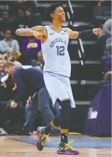  ?? NELSON CHENAULT/USA TODAY SPORTS ?? Guard Ja Morant, the No. 2 pick in last June’s NBA draft, has enjoyed a stellar first season, shooting nearly 50 per cent from the floor as the young Grizzlies have exceeded expectatio­ns.