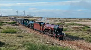  ?? JAMES KINDRED ?? The Romney, Hythe and Dymchurch Railway is among the beneficiar­ies of the latest round of the Culture Recovery Fund. Seen here on October 24, No. 5 Hercules leads No. 6 Samson away from Dungeness during the Kent line’s End of Season Gala/Parade.