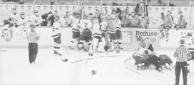  ?? TWITTER ?? A screenshot of the brawl between the Acadia University Axemen and the St. Francis-Xavier University X-Men during a game on Saturday.