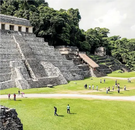  ??  ?? The exquisite Temple of the Inscriptio­ns in the sprawling Mayan city of Palenque.