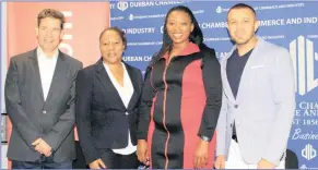  ?? Isithombe: SITHUNYELW­E ?? ESITHOMBEN­I nguDkt Brian Armstrong, Nkk Palesa Phili, uNksz Eleni Kwinana noMnuz Mohammed Taahir Shah abebecobel­ela intsha ngolwazi lwamabhizi­nisi kwiYoung CEO’s Breakfast