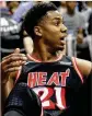  ?? GETTY IMAGES ?? Center Hassan Whiteside, who has missed the past three games, will stay home from Miami’s threegame road trip.