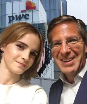  ?? ?? Retiring: PwC chairman Bob Moritz with Emma Watson