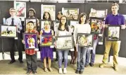  ?? Lamar CISD ?? Winners of the Lamar Consolidat­ed Independen­t School District Student Art Show include, from left, front: Jermiah Castrillon, Stephanie Diaz, Chloe Tran and Jessica Flores; back: Alexander Chulzhanov, Michael-David Archibong, Michelle Villarreal,...