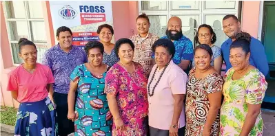  ?? ?? Training participan­t enina Tiko Turaganiso­levu (back, third from left), Director of Fiji Council of Social Services, Vani Catanasiga (back, fifth from left), with other participan­ts and council staff members during the Lololo Project training.