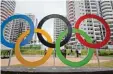  ?? Foto: dpa ?? Die olympische­n Ringe: 2016 in Rio, 2020 in Tokio, danach stehen sie in Paris und Los Angeles.