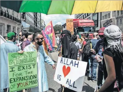  ?? Photo: Chris J Ratcliffe/Getty Images ?? Blind spots: Muslims joined this week’s Pride celebratio­ns in London. The writer was chastised for trying to be a ‘white saviour’ after addressing Muslims in Cape Town about LGBTI issues.