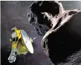  ??  ?? An artist’s impression of the New Horizons probe’s encounter with Ultima Thule