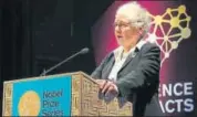  ?? HT FILE ?? Nobel Laureate Christiane NussleinVo­lhard at the ‘Nobel Prize Series’ at Kala Academy in Panaji, Goa, on Thursday.