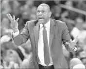  ?? Streeter Lecka Getty Images ?? THE CLIPPERS are fifth in the West but Coach Doc Rivers isn’t concerned; he just wants a healthy roster.