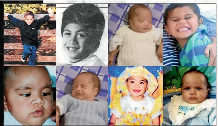  ??  ?? A collage of Ma¯ori children killed by caregivers who are repeatedly mentioned in our coverage of the issue.