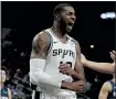  ?? ERIC GAY — THE ASSOCIATED PRESS ?? Spurs forward LaMarcus Aldridge will miss the remainder of the season after right shoulder surgery.