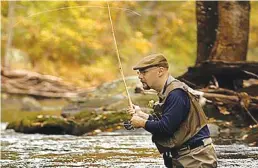  ?? Tribune News Service/baltimore Sun ?? Theaux Le Gardeur, owner of Backwater Anglers in Monkton, Md., leads fly-fishing tours of the Gunpowder, which has native wild trout as well as brown, rainbow and brook trout provided by the state. Fishing is catch-and-release only.