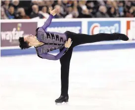  ?? Jim Mone / Associated Press ?? Adam Rippon was superior in the technical aspects of the free skate compared to his main competitio­rs, who landed multiple quadruple jumps to none for Rippon.