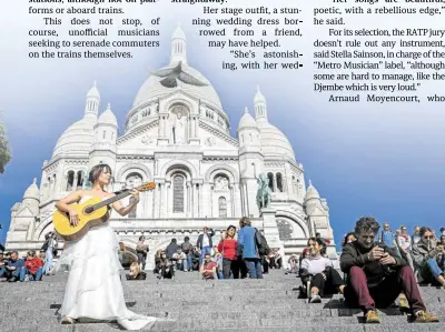  ?? ?? DIVINE Jadelot performs in front of the Sacre Coeur in Paris on Oct. 19, 2022.