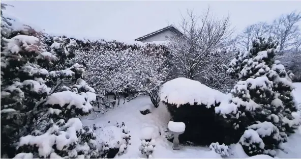  ??  ?? Snowfall The new view in Blairgowri­e