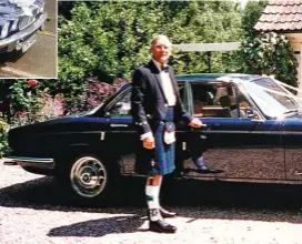  ?? ?? Clockwise from left: XJ on weddingcar duty; Mckay Snr doing the same in the mid-1990s; the bride was impressed by the Jag’s refinement