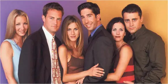  ?? NBC ?? The “Friends” gang, Lisa Kudrow, Matthew Perry, Jennifer Aniston, David Schwimmer, Courteney Cox and Matt LeBlanc were on the air from 1994 to 2004.