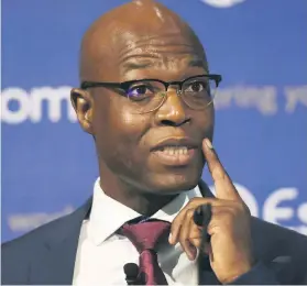  ?? Picture: Neil McCartney ?? POSITIVE. Interim CEO of Eskom Matshela Koko speaks during the state of the system briefing in Sunninghil­l yesterday.