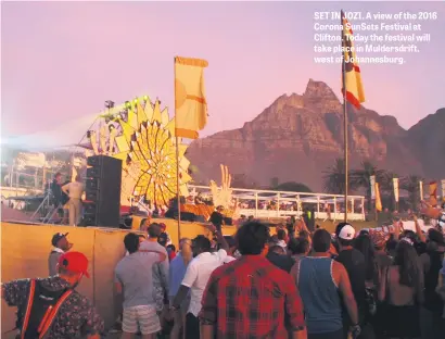  ??  ?? SET IN JOZI. A view of the 2016 Corona SunSets Festival at Clifton. Today the festival will take place in Muldersdri­ft, west of Johannesbu­rg.