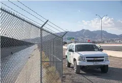  ??  ?? SECURING THE BORDER: A US Customs and Border Protection vehicle patrols the US-Mexico border near El Paso, Texas.