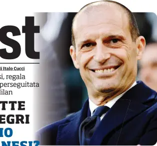  ?? ?? L’allenatore della Juventus Massimilia­no Allegri (56 anni)