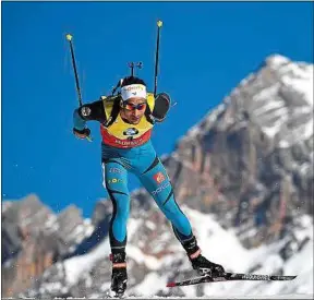  ??  ?? Quatrième médaille, jeudi, pour Martin Fourcade aux Mondiaux d’Hochfilzen.