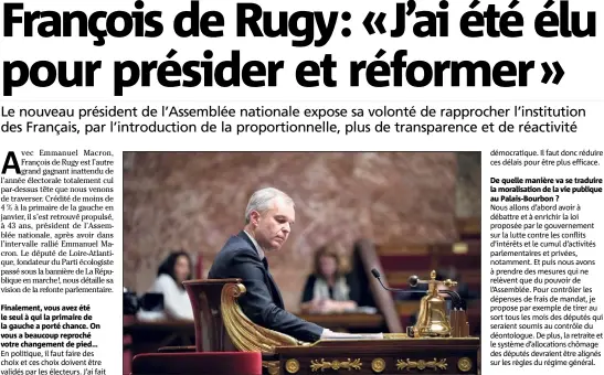  ?? (Photo IP) ?? De quelle manière va se traduire la moralisati­on de la vie publique au Palais-Bourbon ?