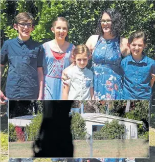  ??  ?? Katrina Miles and her children, top, and the family farm pictured yesterday