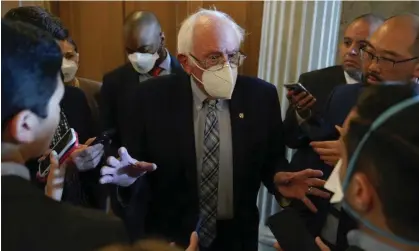  ?? Photograph: Patrick Semansky/AP ?? Senator Bernie Sanders speaks with reporters on Capitol Hill in Washington, on 6 August.