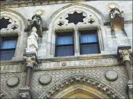  ?? Ken Dixon/Hearst Connecticu­t Media ?? There is room for a statue of baseball and civil rights pioneer Jackie Robinson Of Stamford in a niche next to former Gov. Ella Grasso on the facade of the State Capitol in Hartford.