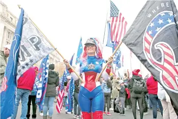  ?? — AFP photo ?? Trump supporters demonstrat­e in Washington, DC, to protest the 2020 election.