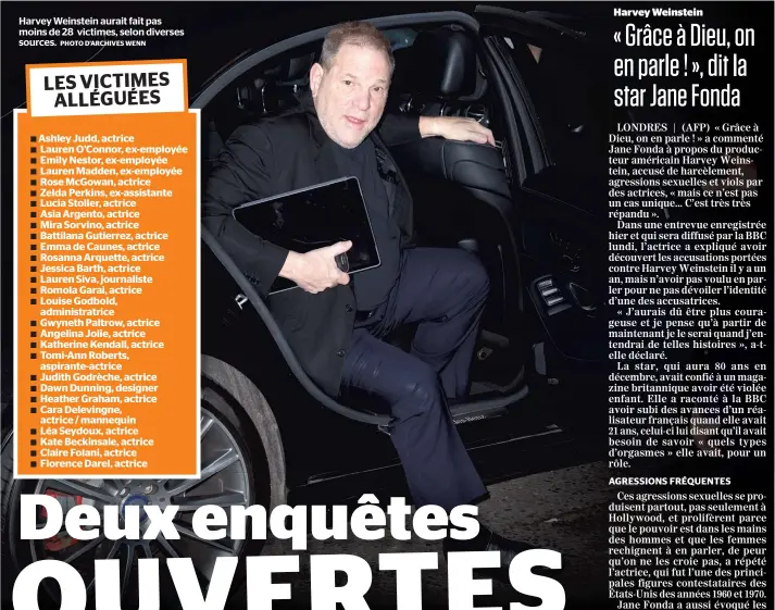  ?? PHOTO D’ARCHIVES WENN ?? Harvey Weinstein aurait fait pas moins de 28 victimes, selon diverses sources.