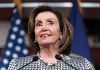  ?? JACQUELYN MARTIN — THE ASSOCIATED PRESS ?? FLOOR SET: House Speaker Nancy Pelosi has set a $45,000 miniumum pay level for aides.