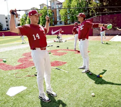  ?? Photos by Scott Strazzante/The Chronicle ?? Santa Clara pitcher Cole Kitchen acknowledg­ed the impact of a conversati­on he had with athletic director Renee Baumgartne­r, who felt compelled to reach out after his brother’s death.