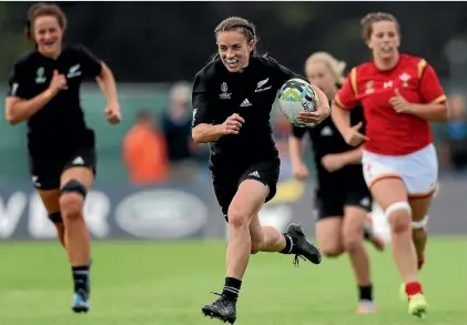  ?? PHOTO: GETTY IMAGES ?? Black Ferns’ fullback Selicia Winiata scored a hat trick in the side’s 44-12 win over Wales for the World Cup opener in Ireland.