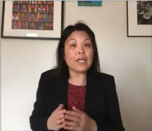  ?? FACEBOOK ?? Labor Secretary Julie Su during a Facebook Live chat in April 2020. We shouldn't send her to Washington.