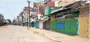  ??  ?? The closed shops along East Masi Street in Madurai on Sunday