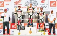  ?? ?? The NSF 250R category Race Two podium standing