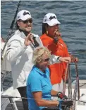  ??  ?? Sailing with Russell Crowe and Oprah Winfrey during her charter skipper days in Sydney