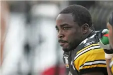  ?? AP Photo/Keith Srakocic ?? Pittsburgh Steelers running back Najeh Davenport (44) sits on the bench during an NFL football game against the Seattle Seahawks in Pittsburgh, in this on 2007 file photo.