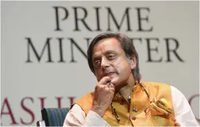  ??  ?? Shashi Tharoor at the launch of his new book