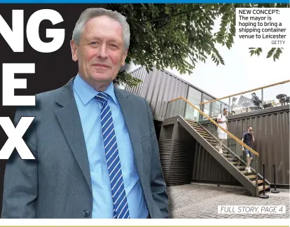  ?? GETTY ?? NEW CONCEPT: The mayor is hoping to bring a shipping container venue to Leicester