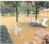  ?? FOTO: ?? So sah das Gelände der GrafRecke-stiftung nach dem Hochwasser aus.