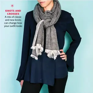  ??  ?? KNOTS AND CROSSES A mix of classic and new knots can change how your outfit looks