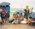  ??  ?? Misery: Rohingya refugees who illegally crossed the border, in Teknaf, Bangladesh