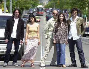  ??  ?? Queen West gallerists David Liss, katharine Mulherin,
Clint Roenisch, selena Cristo and Lawrence Williams in June 2002