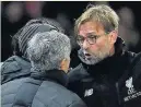  ??  ?? STICKING POINT Mourinho v Klopp