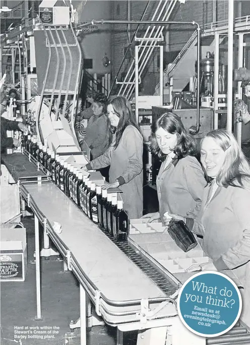  ??  ?? Hard at work within the Stewart’s Cream of the Barley bottling plant.