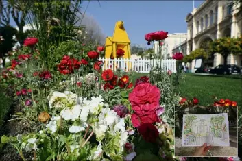  ?? (Photo A. R.) ?? La « villa » sera installée dans les jardins Biovès. Elle a été pensée à partir des plans de la véritable maison-musée d’Emily Dickinson.